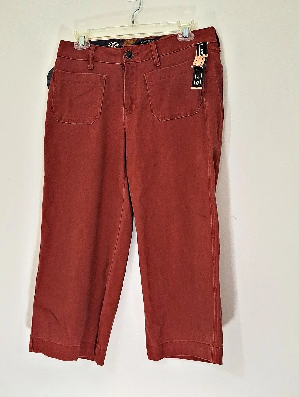 ONE5 ONE Wide Leg Pants in Red/Rust Size 8/29 NWT